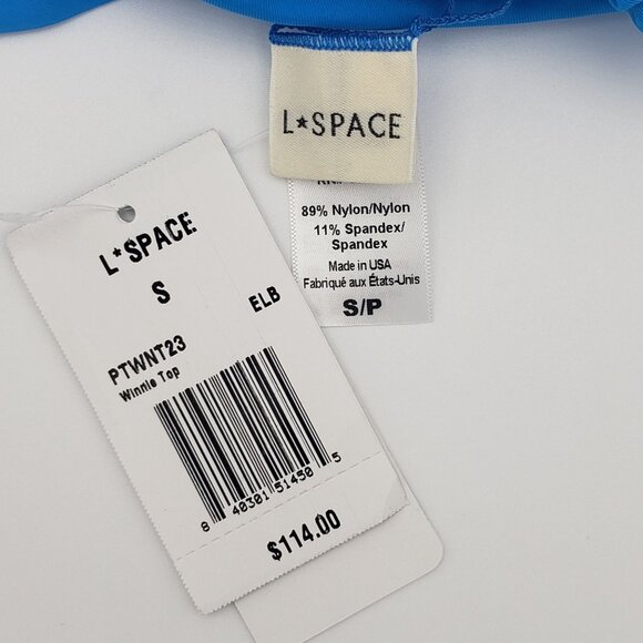 L*Space LSPACE Pointelle Rib Winnie Bikini Top Women Sz Small Electric Blue NWT - Picture 4 of 12